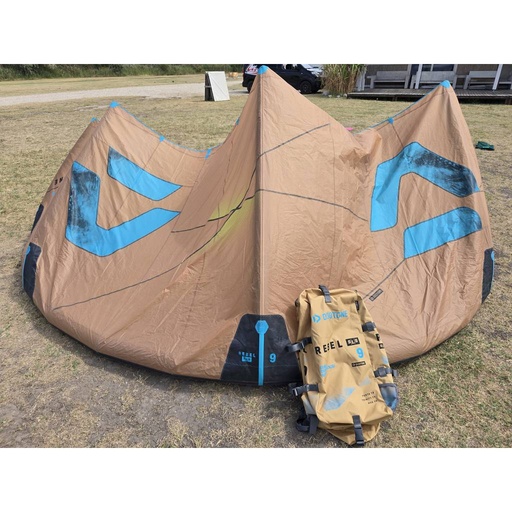 [P0175085-C08:sand/turpuoise-Duotone-2026-9-GEB01] Gebraucht Duotone Rebel SLS 2026 Kite 9 m² Sand/Turpuoise 01